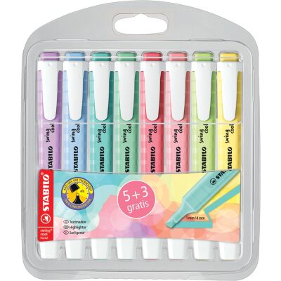 Textmarker swing cool, Keilspitze, Strichstärke 1 + 4 mm, mit Clip