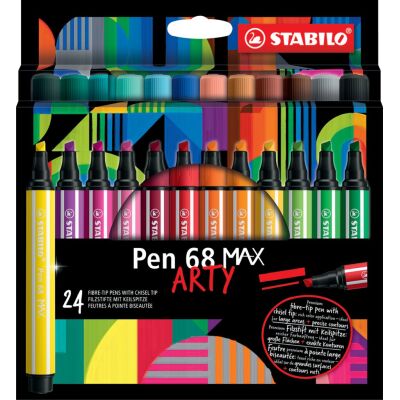 Filzstift Pen 68 MAX, Keilspitze, Strichstärke 1 + 5 mm, Kunststoffetui, sortiert