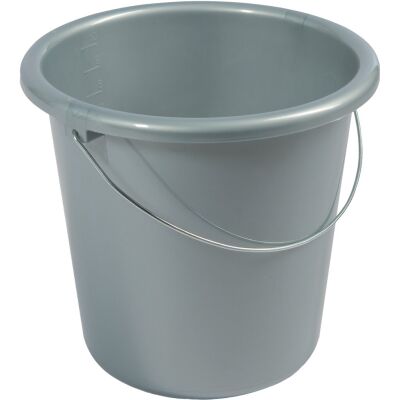 Haushaltseimer, 10 Liter, mit Metallbügel und Maßeinheit, Siebdruck möglich