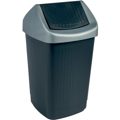 Schwingdeckelabfallbehälter, 25 Liter, mit Klappe, Polystyrol, (H x B x T) 560 x 330 x 330 mm