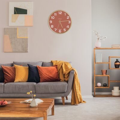 Wanduhr BALTIC, buche, Ø 31,5 cm, Quarzlaufwerk, 3 Zeiger (buche: Stunde, Minute, Sekunde), weiße Ziffern