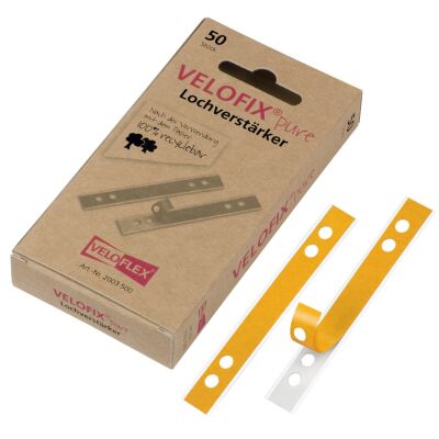 Velofix Lochverstärker selbstklebend, Hartfolie, 15 x 105 mm