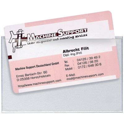 Visitenkartentasche, 57 x 90 mm, selbstklebend, glasklar