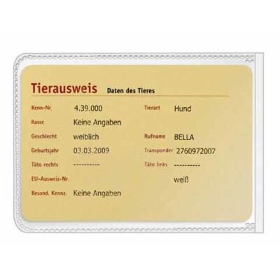 Ausweishülle, 57 x 88 mm, PP-Folie, 170 my