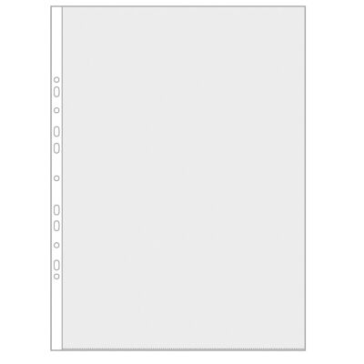 Prospekthülle, DIN A3 hoch, farblos, PP-Folie, 80 my, oben offen, Oberfläche glatt, glasklar, Eurolochung