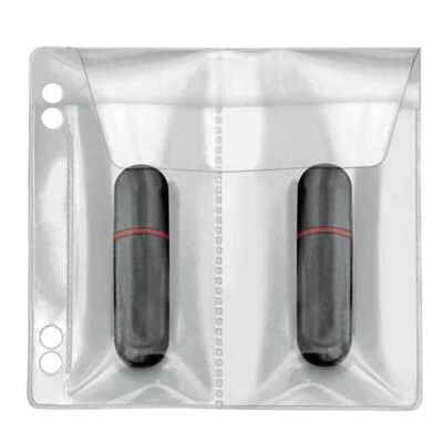 USB-Stick-Hüllen zum Abheften, PVC, für 2 Sticks, mit Klappe, Abheftrand