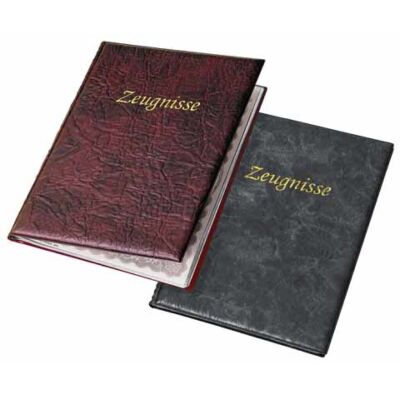 Zeugnismappe Business, DIN A4, 10 Hüllen, PVC- Weichfolie, Schriftzug Zeugnisse, nicht zur Archivierung geeignet