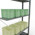 Anbauregal, Fachbodenregal Stecksystem MULTIplus150, 2000 x 1000 x 300 mm (HxBxT), 5 Fachböden, Kreuzstrebe, verzinkt - Expressline