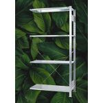 Anbauregal, SCHULTE Green Fachbodenregal Stecksystem MULTIplus150-Set, 2000 x 1000 x 400 mm (HxBxT), 4 Fachböden, Kreuzstrebe, verzinkt