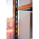 Anbauregal, Fachbodenregal Stecksystem MULTIplus150, 2000 x 1000 x 500 mm (HxBxT), 5 Fachböden, Kreuzstrebe, schwarz