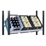 Grundregal, Getränkekistenregal 1800 x 1000 x 300 mm (HxBxT), schwarz/silber, 3 Ebenen für 9 Getränkekisten