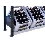 Grundregal, Getränkekistenregal 1800 x 1000 x 300 mm (HxBxT), schwarz/silber, 3 Ebenen für 9 Getränkekisten