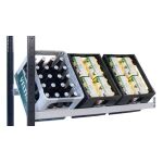 Anbauregal, Getränkekistenregal 1800 x 1000 x 300 mm (HxBxT), schwarz/silber, 3 Ebenen für 9 Getränkekisten