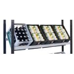 Grundregal, Getränkekistenregal 1800 x 1.300 x 300 mm (HxBxT), schwarz/silber, 3 Ebenen für 12 Getränkekisten