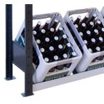 Grundregal, Getränkekistenregal 1800 x 1.300 x 300 mm (HxBxT), schwarz/silber, 3 Ebenen für 12 Getränkekisten