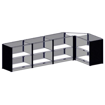 MULTIplus Thekensystem - Theken-Set 2 ohne Arbeitsplatte / Ecklösung L-Form