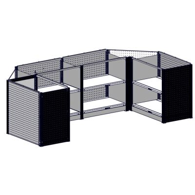 MULTIplus Thekensystem - Theken-Set 3 ohne Arbeitsplatte / Ecklösung U-Form