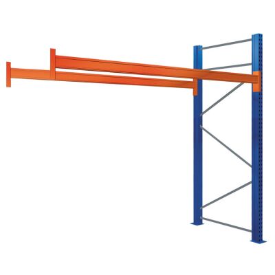 Anbauregal Paletten-Bockregal 2500 x 1825 x 1100 mm (HxBxT), blau/verzinkt/RAL 2004