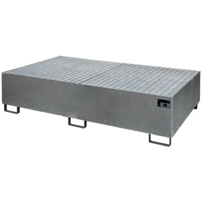 Regalwanne 2650x1300x210 mm, mit Gitterrost, 240 Liter, verzinkt