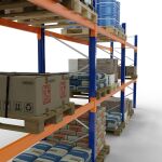 Palettenregal 3 Felder á 2700 mm - 5000x1100mm,HxT,18 Holme (3000kg)