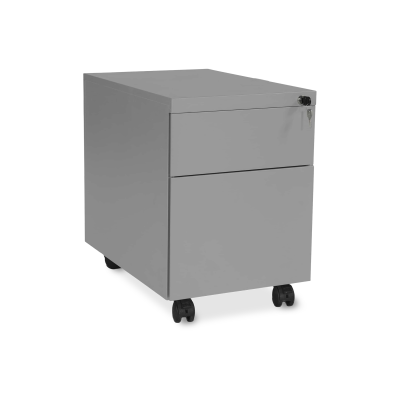 Design-Rollcontainer aus Stahl mit Schubladen – Weißaluminium