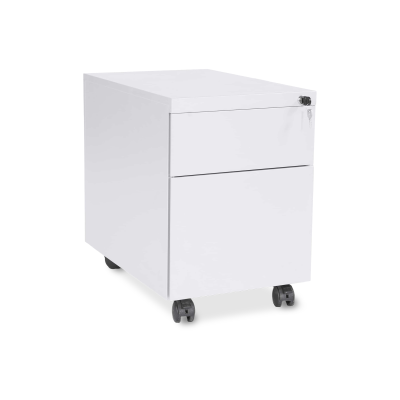Design-Rollcontainer aus Stahl mit Schubladen – Signalweiß
