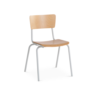 Holz-Stapelstuhl mit extra breiter Sitzfläche (390 mm)