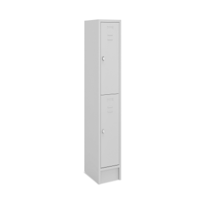 Fächerschrank (1 Abteil je 2 Fächer) 300 mm Abteilbreite – Korpus Lichtgrau