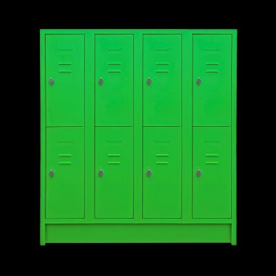 Schul-Fächerspinde (4-Abteile je 2-Fächer) 1600 mm höhe – Bunte Farben