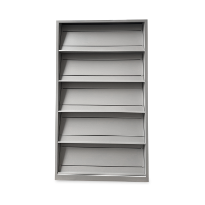 Prospektschrank aus Stahl mit 5 Schrägfachböden