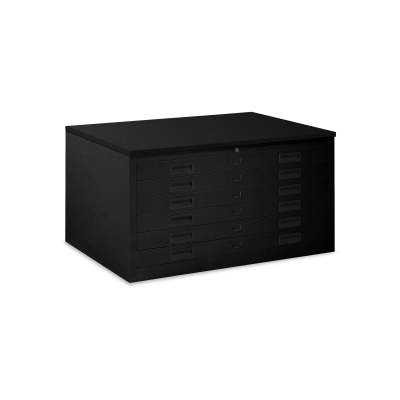 Planschrank A1 (Zeichnungsschrank) Stahl in Tiefschwarz