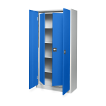 Aktenschrank SET- 2 in 1 – Lichtgrau / Enzianblau