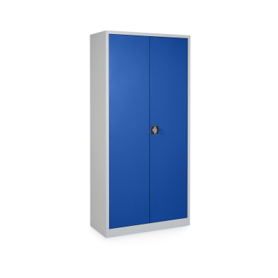 Putzmittelschrank (920 Breit) – Lichtgrau / Enzianblau