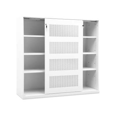 Akustik Schiebetürenschrank | 2000 x 500 x 1600 (4 OH) – Reinweiß