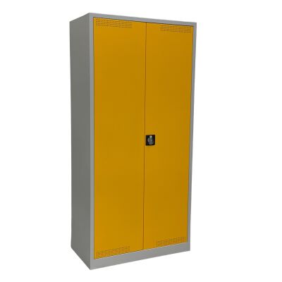 Umwelt- und Gefahrstoffschrank 92 cm Breite in signalgelb verzinkte Wannenböden