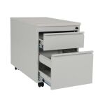 Rollcontainer ST790 mit Holztop 2 Schübe in RAL7035...