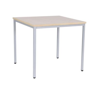 Mehrzwecktisch 80 x 80 cm weißaluminium/ahorn