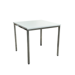 Mehrzwecktisch 80 x 80 cm chrom/weiß