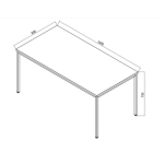 Mehrzwecktisch 160 x 80 cm weißaluminium/ahorn