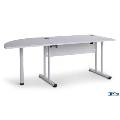 Verkettungsplatte für Büroschreibtisch mit T-Fuß 80 x 80 cm grau