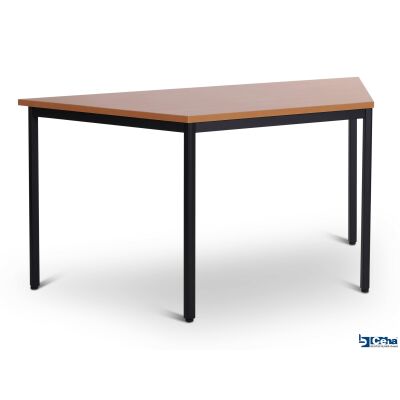 Trapeztisch 140 x 70 cm mit Gestell in RAL9005 + Tischplatte Dekor buche