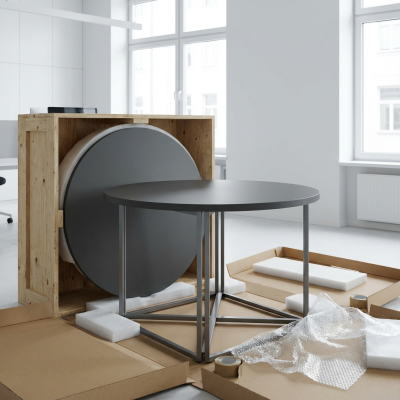 Tischplatte 70 cm rund | Dekor schwarz