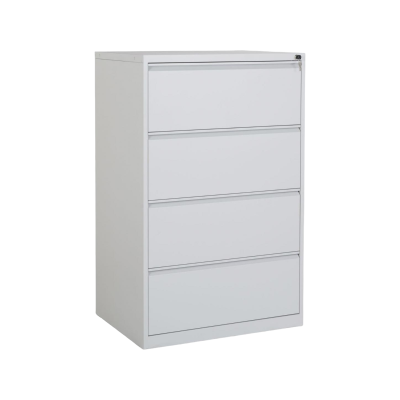 Hängeregistraturschrank 84 cm Breite mit 4 Schüben 2-bahnig in RAL7035 (lichtgrau)