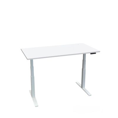 Schreibtisch elektrisch höhenverstellbar in weiß 180 x 80 cm mit Tischplatte in Dekor weiß
