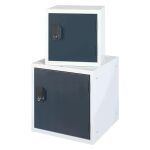 Schließ- Bürofachwürfel 30 x 30 x 30 cm mit Tür in anthrazitgrau