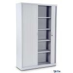 Rollladenschrank 120 x 45 cm in lichtgrau / grau mit 5...