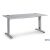 Schreibtisch 160 x 80 cm mit T-Fuß manuell höhenverstellbar in RAL9006 mit Tischplatte in Dekor grau