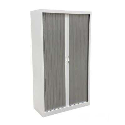 Rollladenschrank 100 x 45 cm in weiß/silber