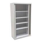 Rollladenschrank 100 x 45 cm in weiß/silber