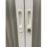 Rollladenschrank 100 x 45 cm in weiß/silber